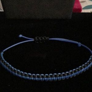 Adjustable blue line bracelet